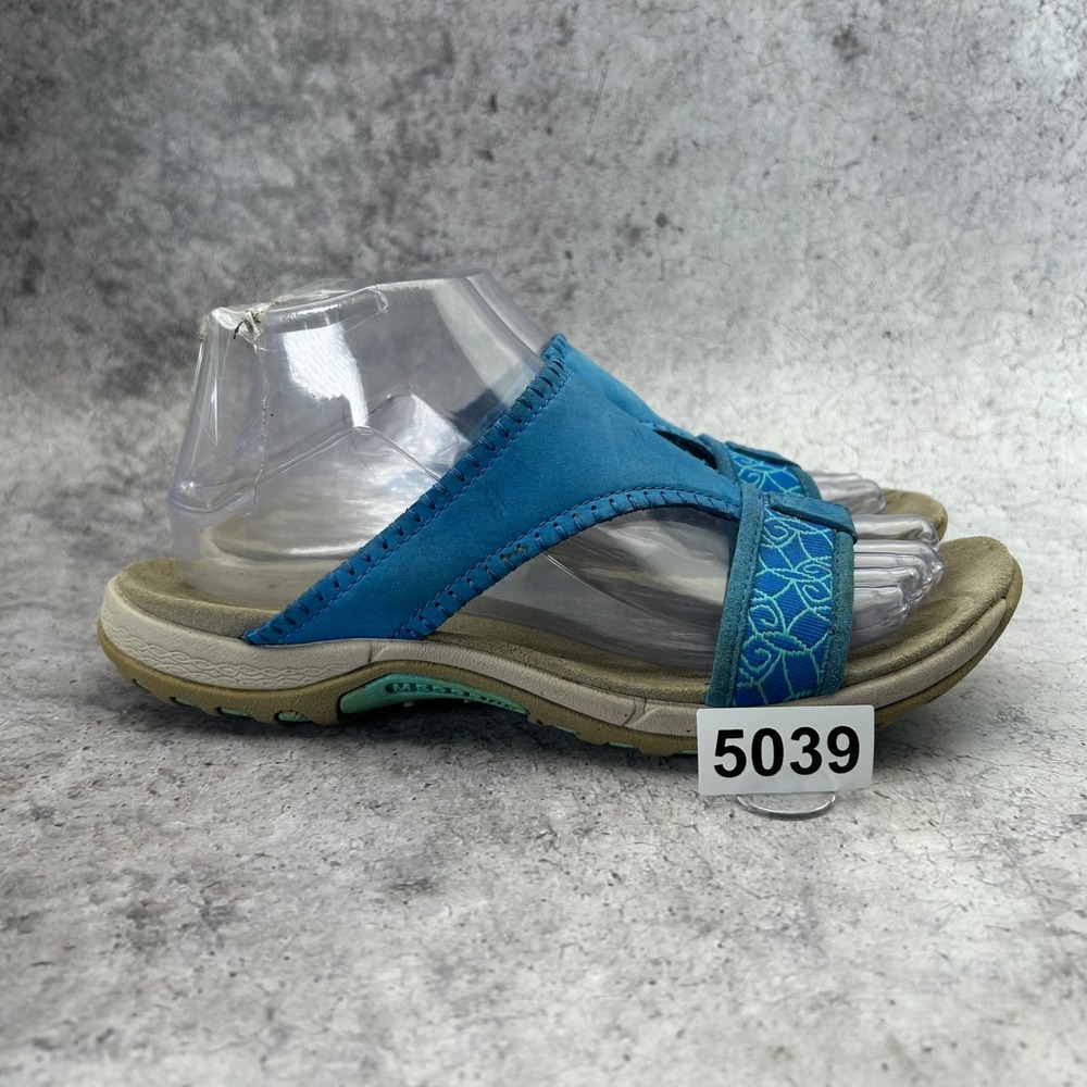 Merrell Jacardia Sandals Womens 8 Blue J57532 QForm Strappy Outdoor Slide